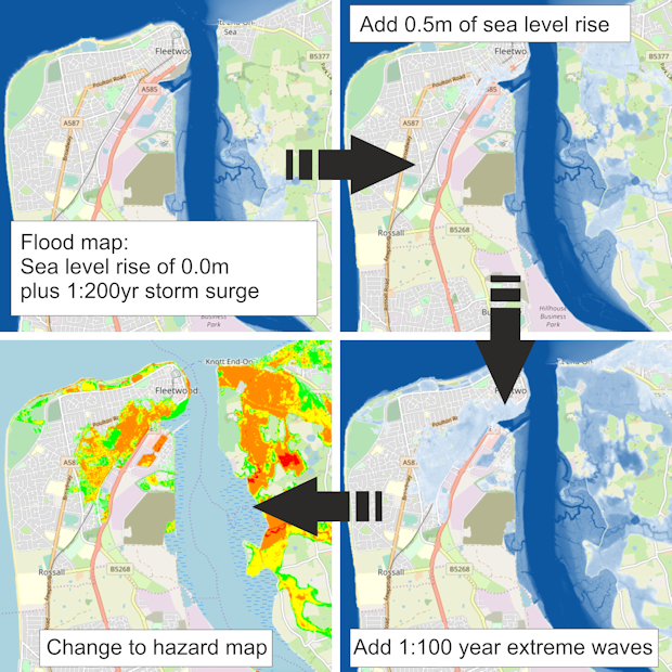 Example Mapviewer scenarios: flooding extents and hazards